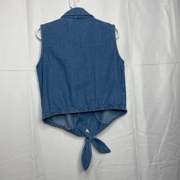 VINTAGE Christie Brooks Sleeveless Denim Blouse Girls Size L(6X) - Picture 4 of 5